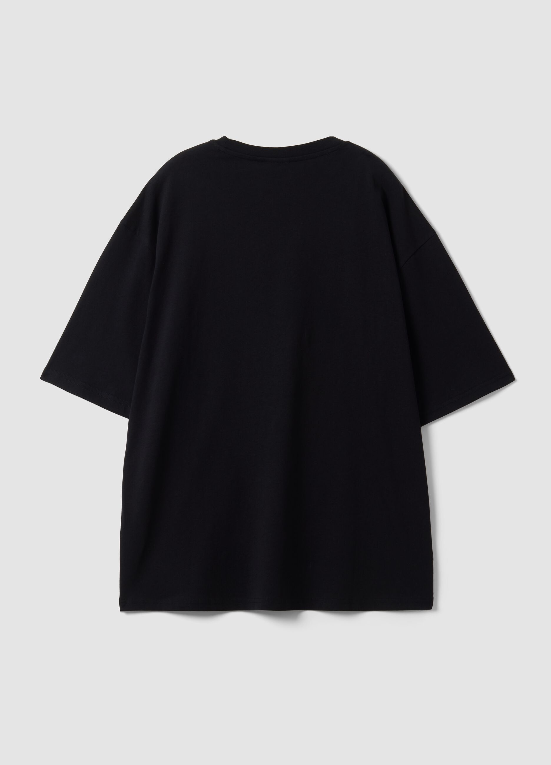 T-shirt noir en pur coton avec imprim&eacute; New York Knicks