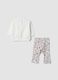 White organic cotton set with floral print_1
