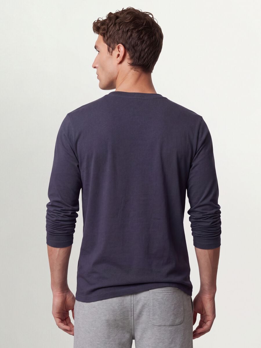 Grey long-sleeve crew-neck T-shirt in pure organic cotton_3