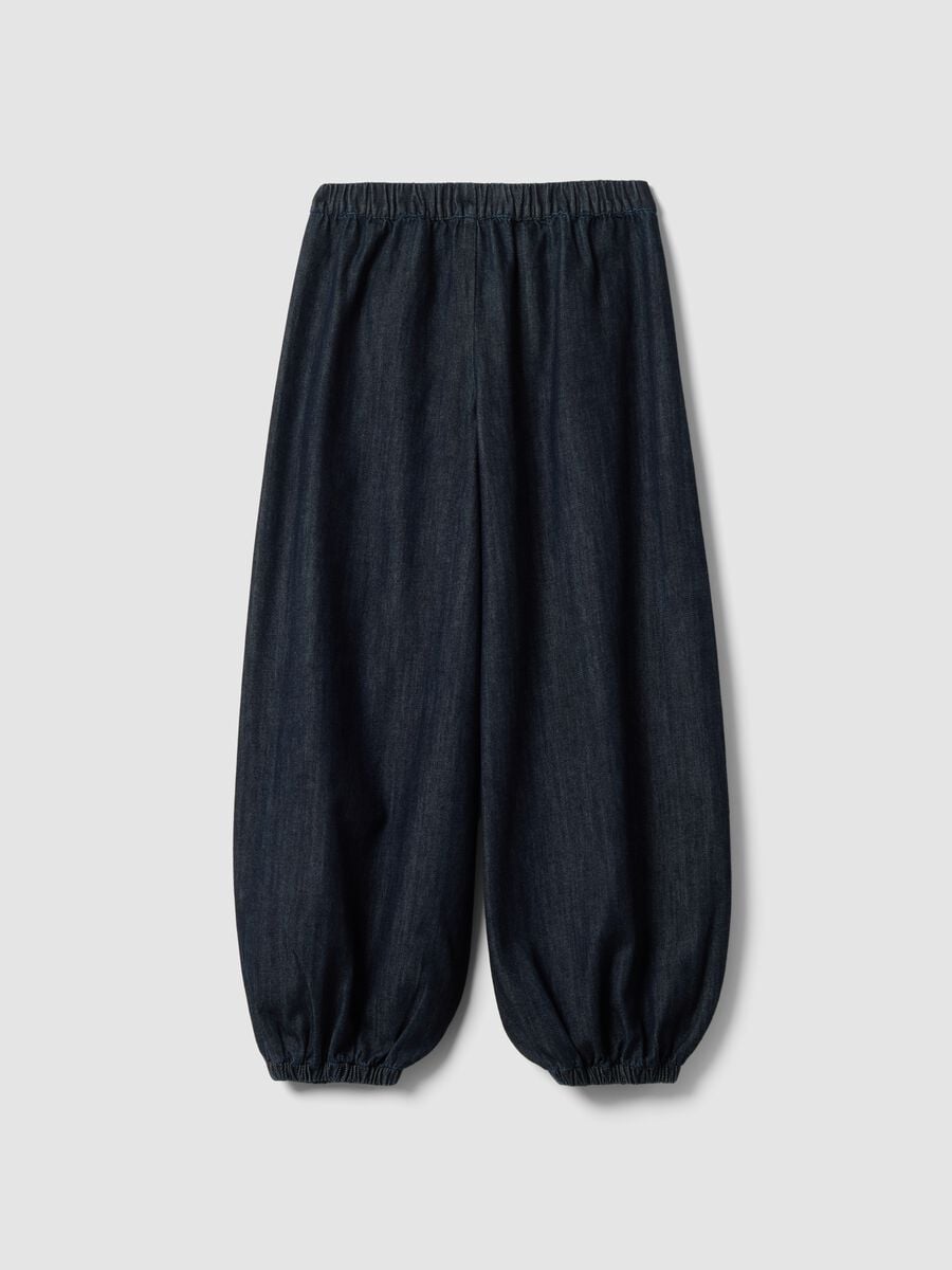Blue pure cotton balloon-fit denim jeans_1