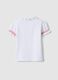 White stretchy cotton girls' polo shirt regular fit with embroidery_1