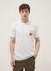 Wei&szlig;es T-Shirt aus reiner Baumwolle mit Print, Regular Fit_0
