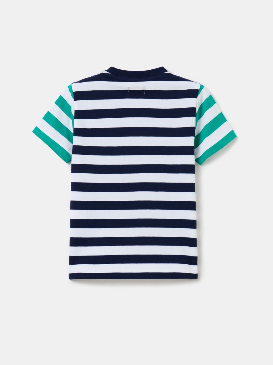 Cotton T-shirt with striped pattern_2