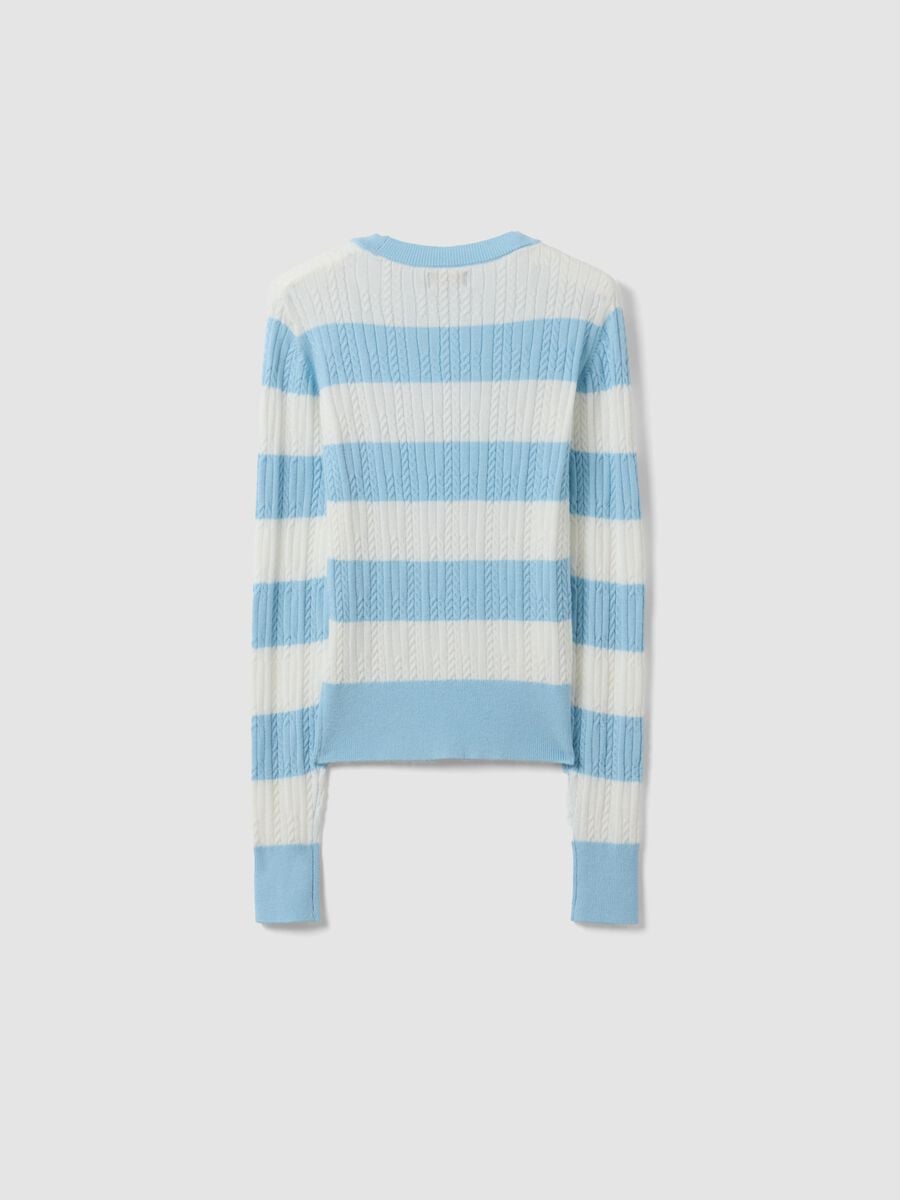 Multicolour striped viscose-blend boat-neck jumper for girls_5