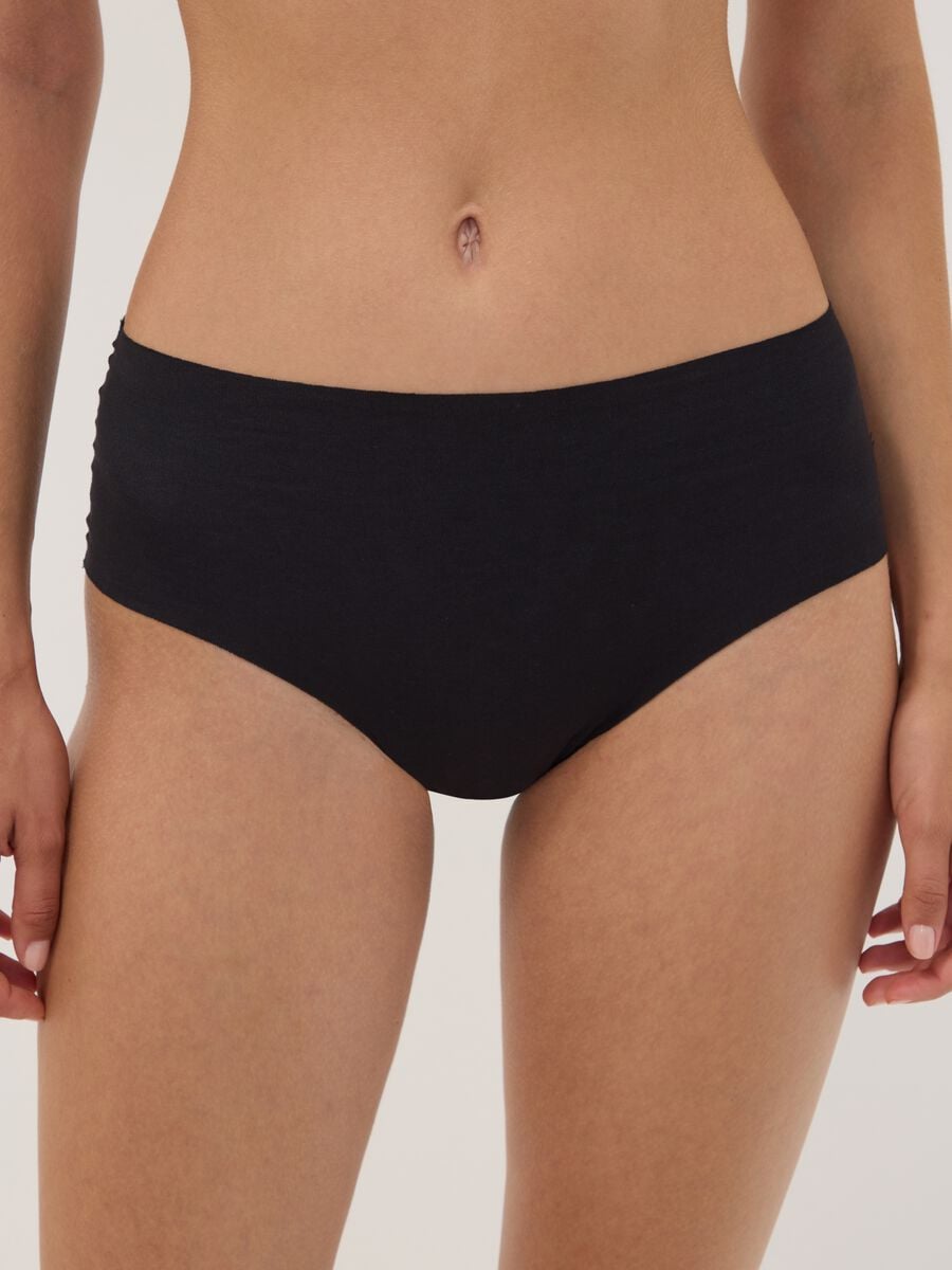 Slip neri a vita alta in cotone organico elasticizzato_1