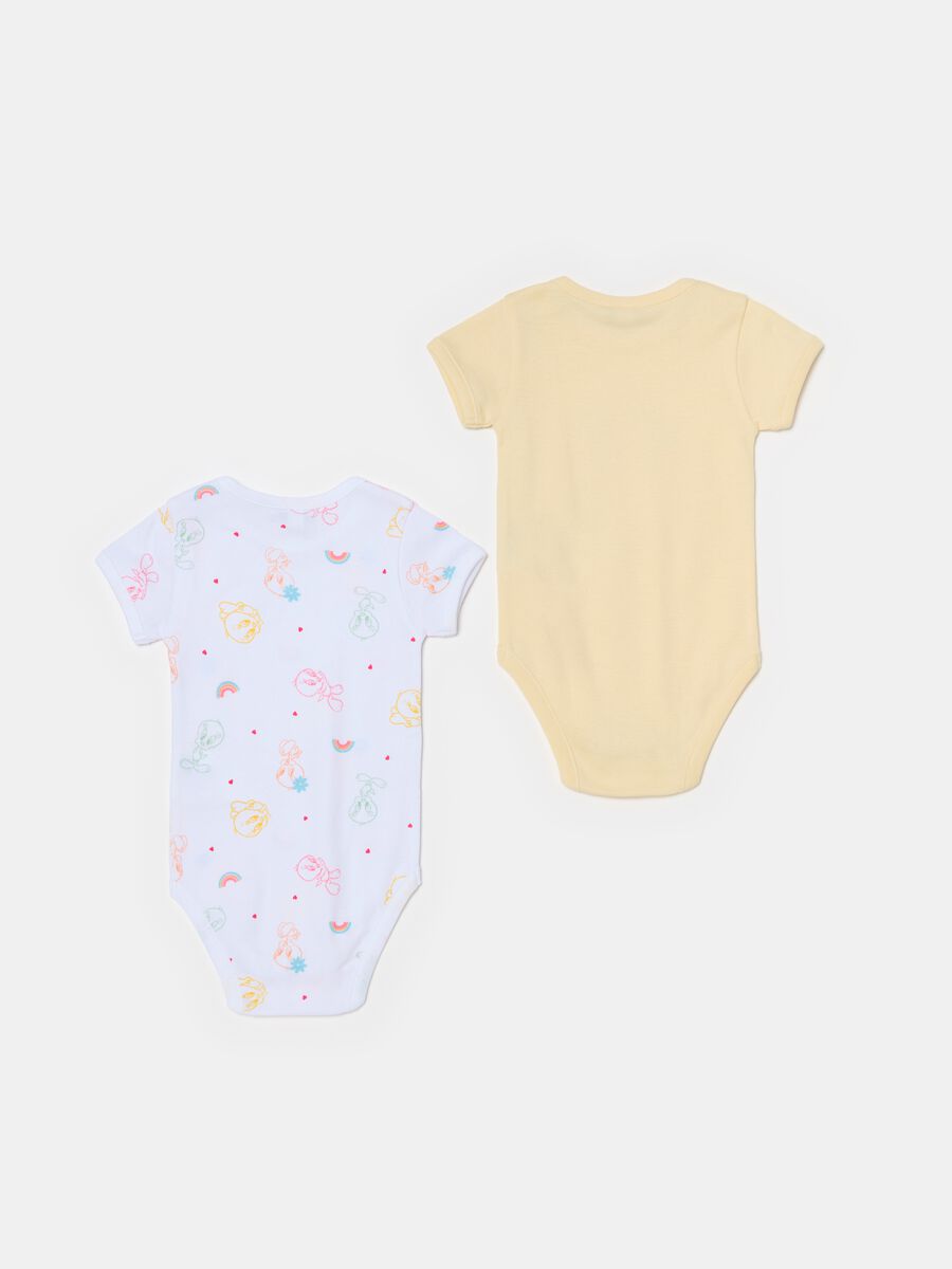 Two-pack organic cotton bodysuits with Tweetie Pie print_1