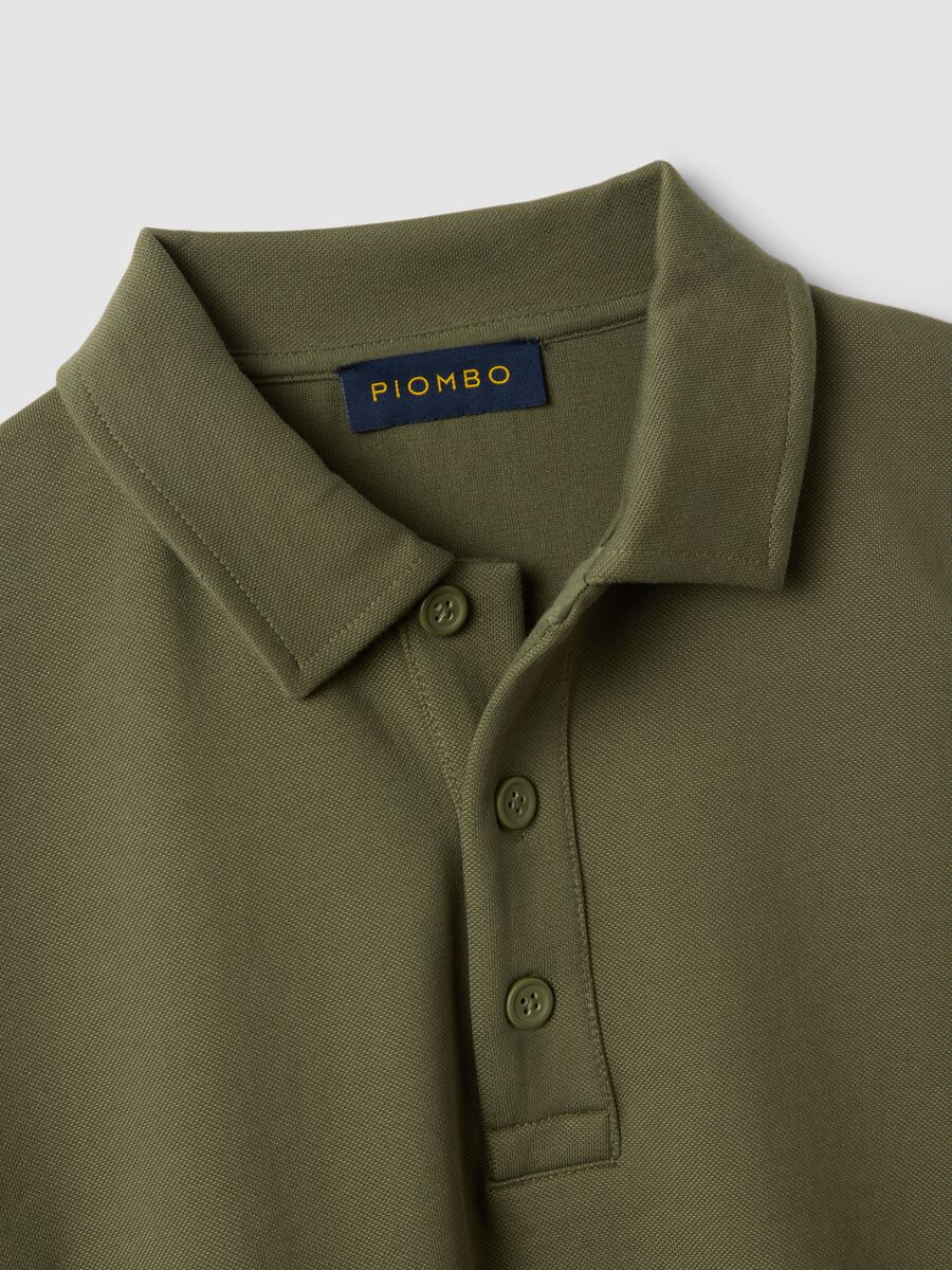 Gr&uuml;nes Sweatshirt aus Stretchmaterial mit Polokragen im Relaxed Fit_1