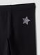 Black skinny leggings in stretch organic cotton with star for girls_2