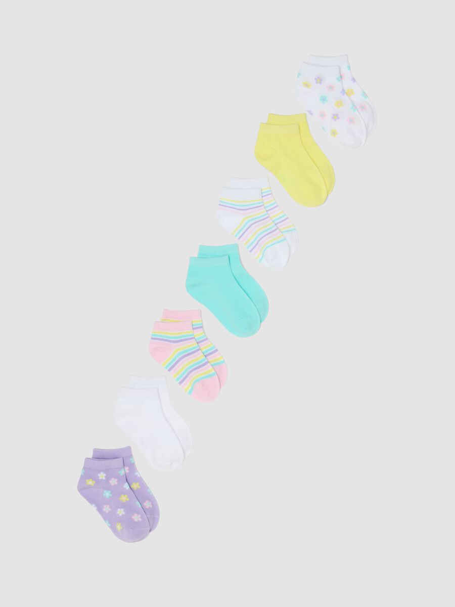 Multipack of Girls' Short Socks in Organic Cotton Blend Multicolor_0