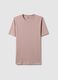 Regular fit pink short-sleeved pure cotton T-shirt_4