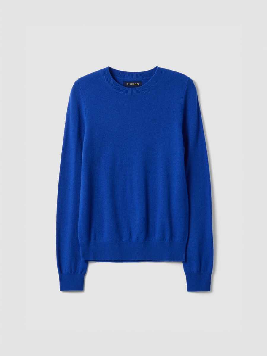 Blue pure wool crew-neck jumper_0