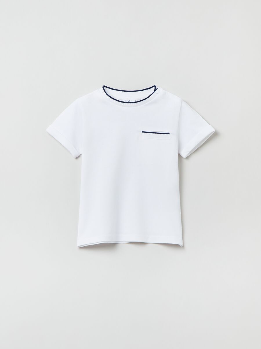 T-shirt in piquet with contrasting trims_0
