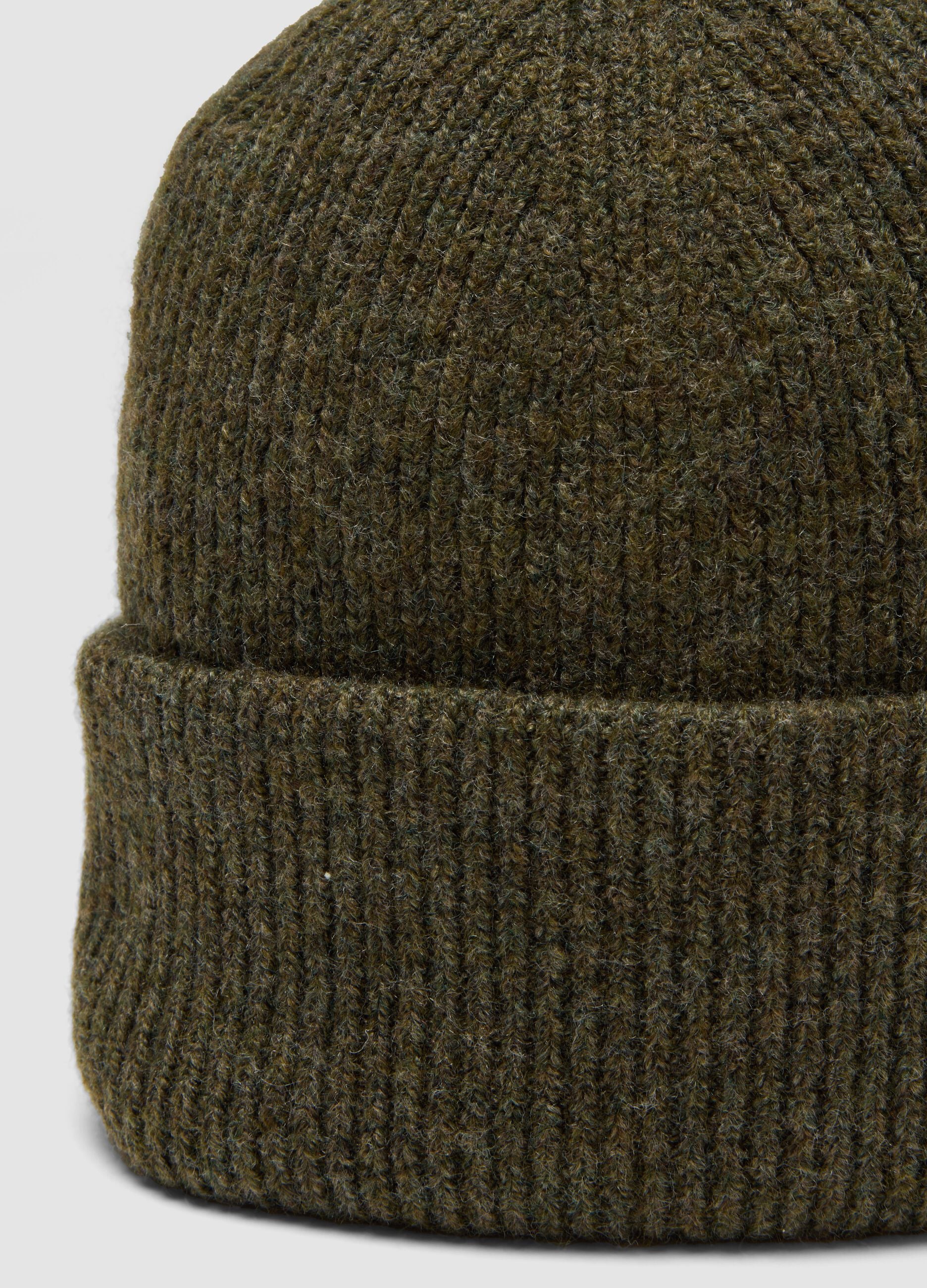 Khaki Brown Stretch-Fabric Beanie