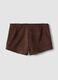 Braune Mini-Shorts aus Stretchmaterial mit Nieten_1