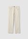Beige regular fit cotton-linen blend jeans_4