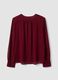 Rote Bluse in Regular Fit mit V-Ausschnitt und Bindeband_2