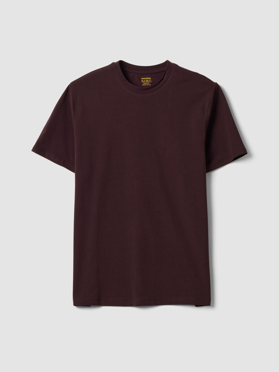 Brown organic cotton slim-fit short-sleeve T-shirt_4