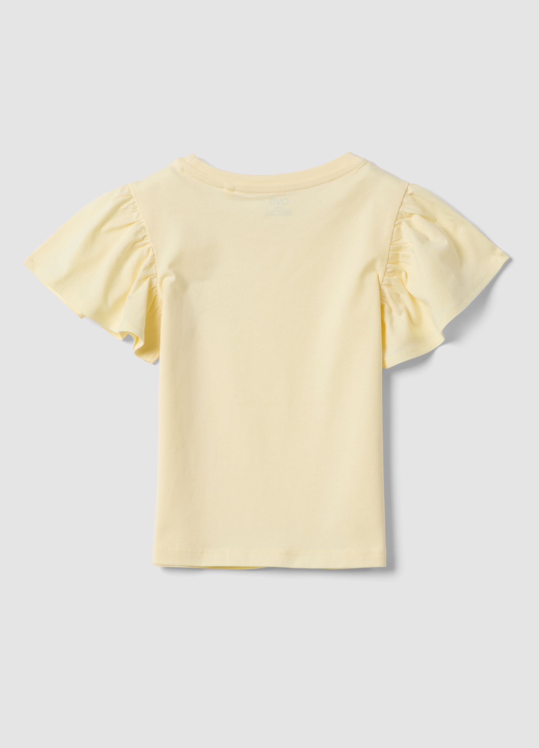 Girls&rsquo; yellow pure cotton regular-fit T-shirt with star