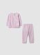 Rosa Pyjama aus Bio-Baumwolljersey mit Sternprint_1