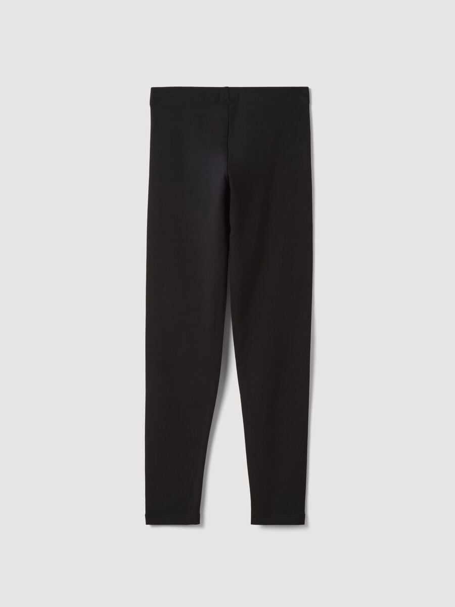 Schwarze Leggings aus Stretch-Baumwolle_1