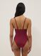 Roter, elastischer Badeanzug (One-Piece) mit Tr&auml;gern_2