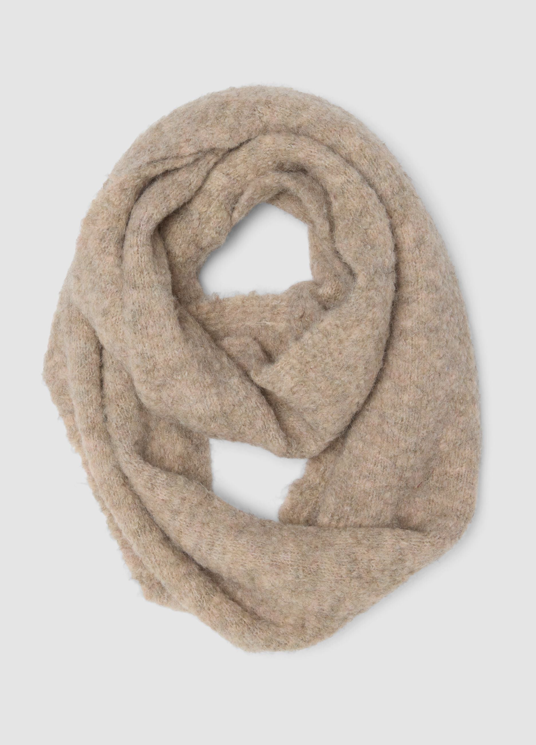 Beige stretch wool scarf