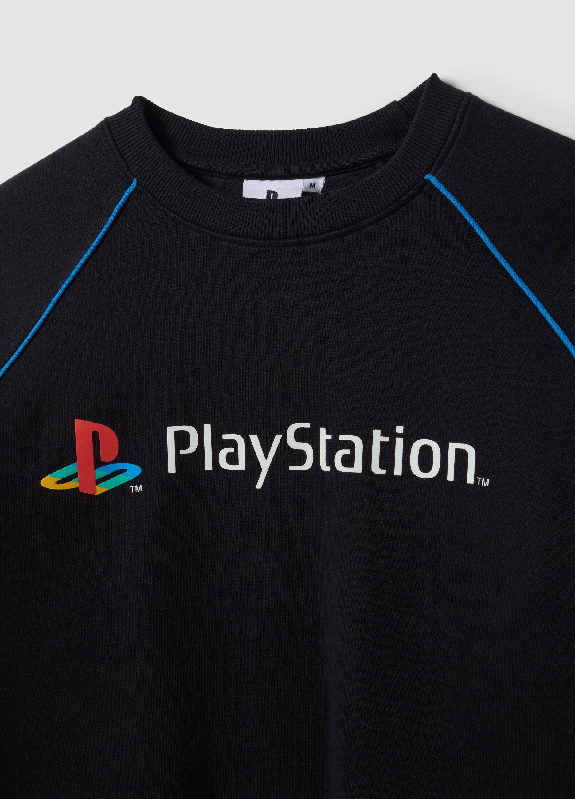 Black cotton-blend sweatshirt with PlayStation print