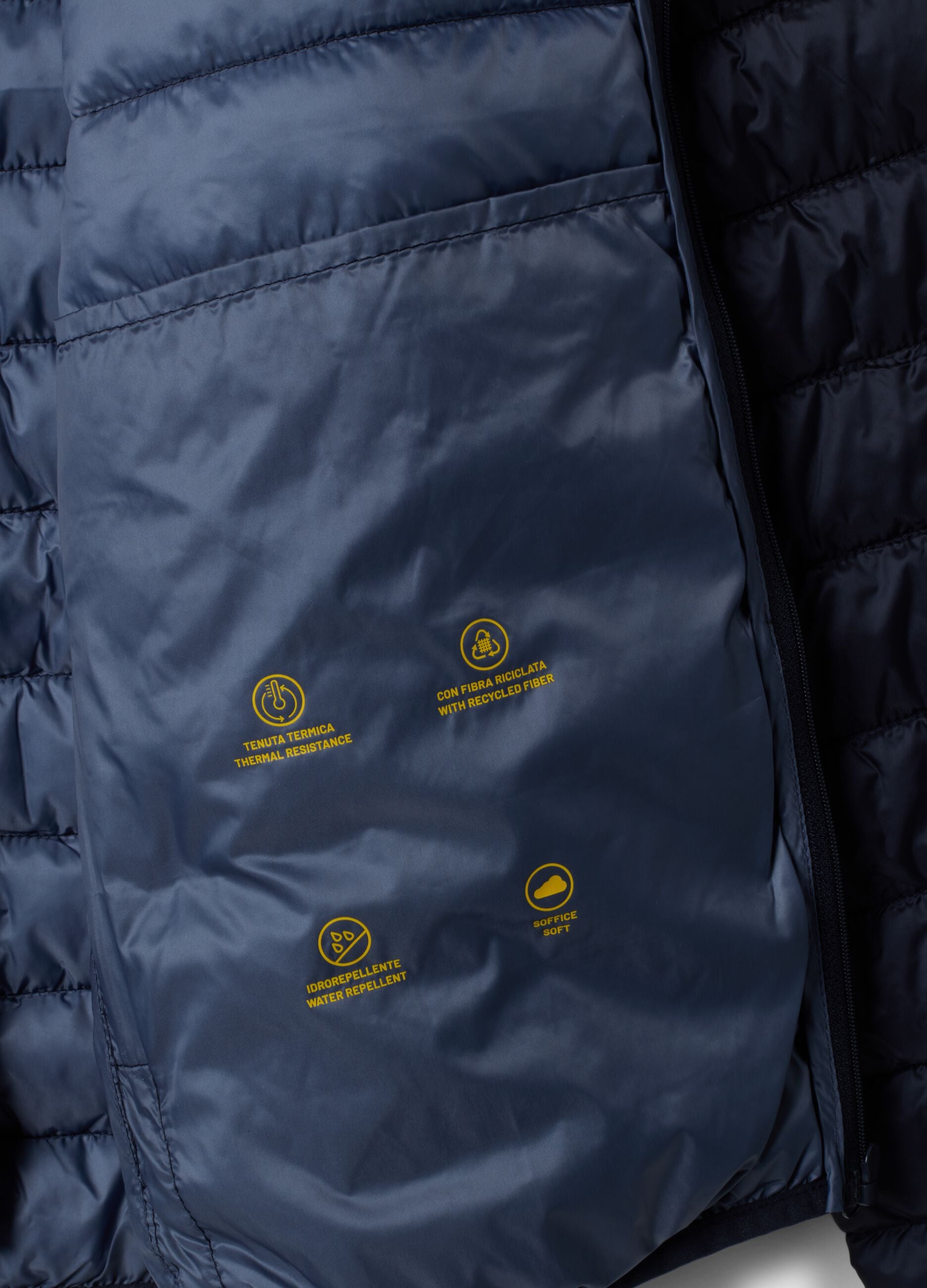 Blue ultralight padded regular-fit jacket with zip