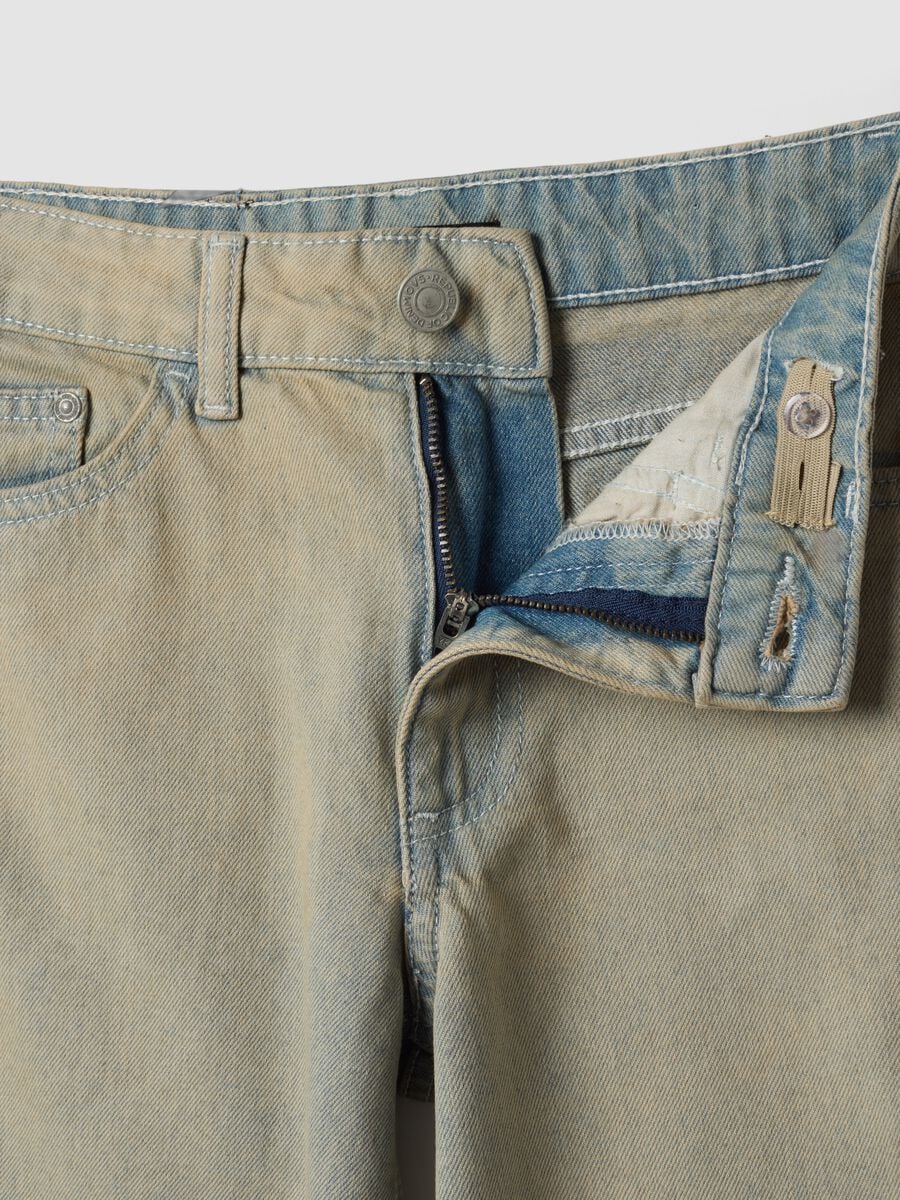 Girls&rsquo; grey wide-leg pure cotton jeans_2