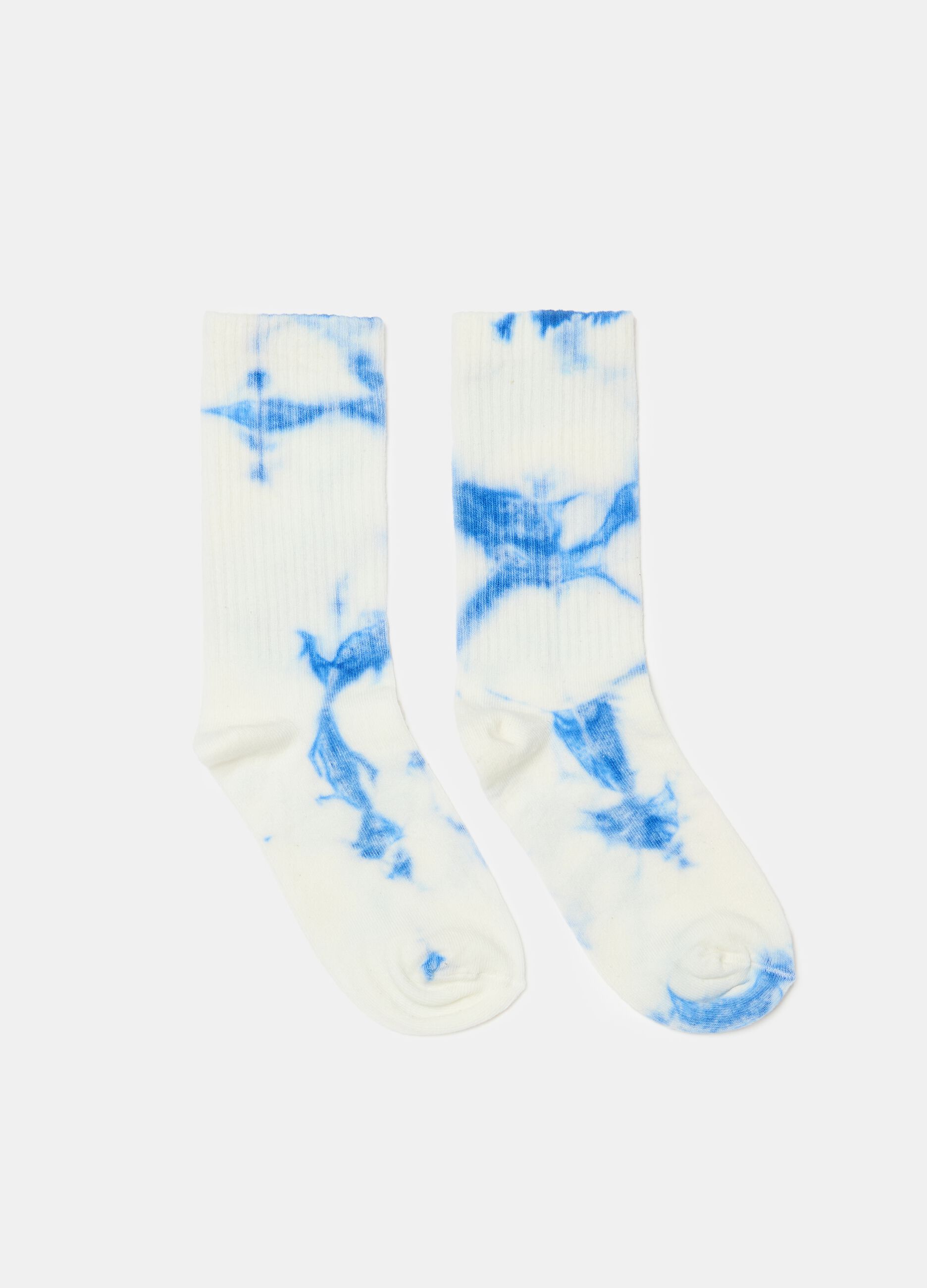 Tie-dye ribbed midi socks