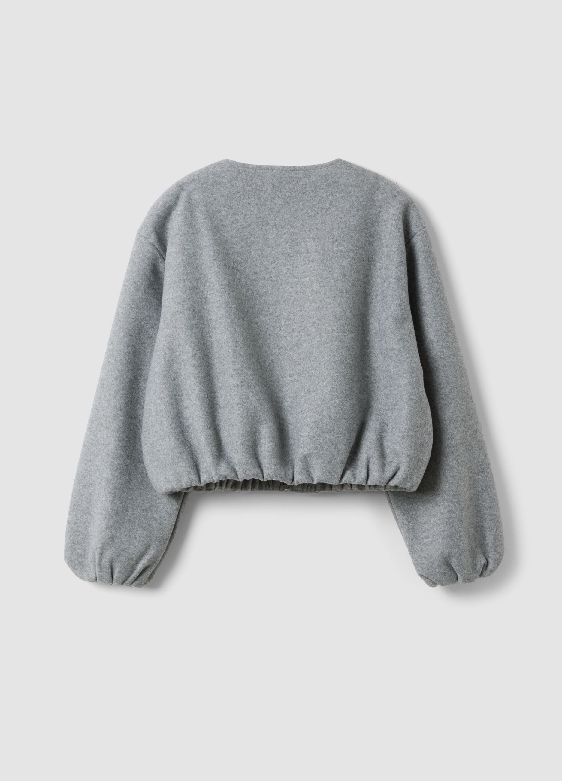 Girls&rsquo; grey regular-fit zip-up jacket