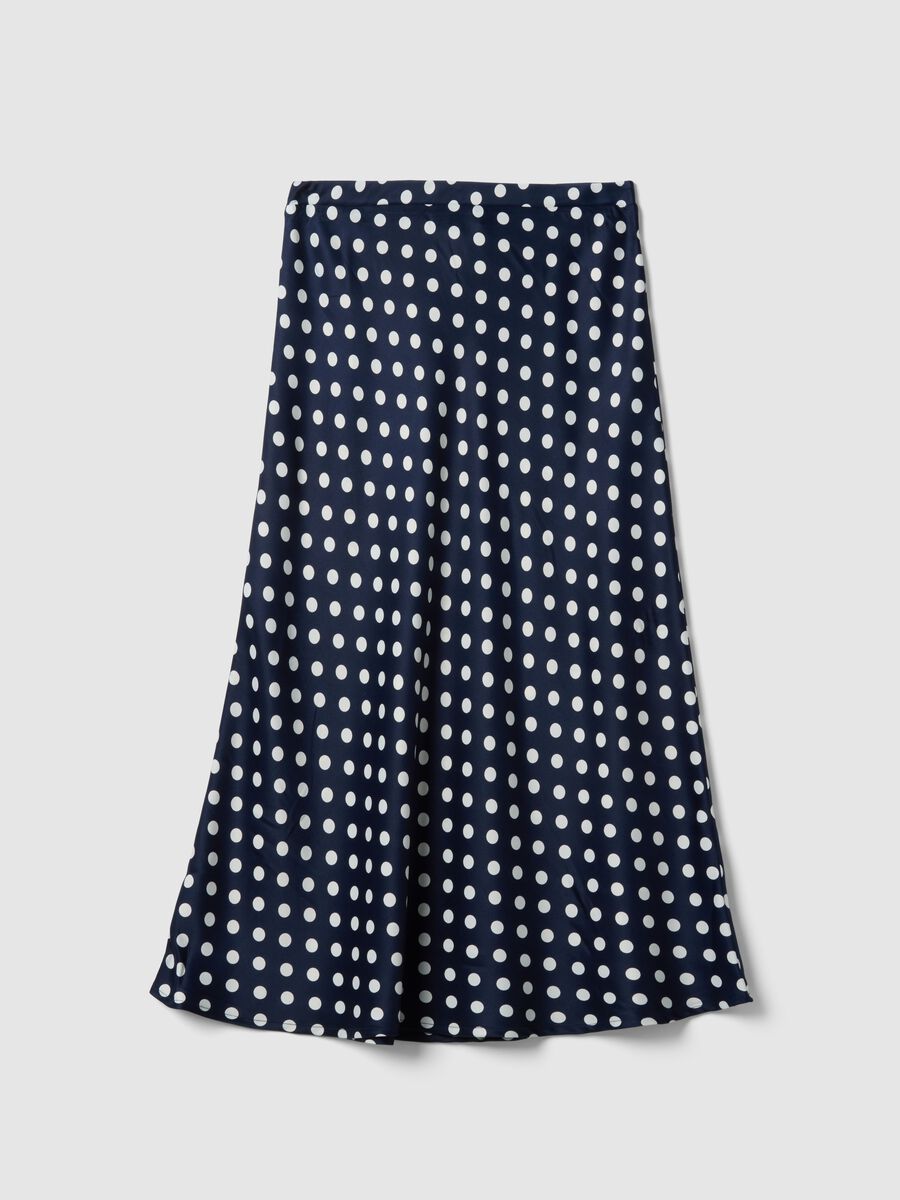 Long pure cotton skirt with multicoloured polka dots, regular fit_4