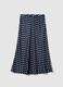 Long pure cotton skirt with multicoloured polka dots, regular fit_4
