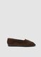 Braune Furlane aus echtem Veloursleder_0