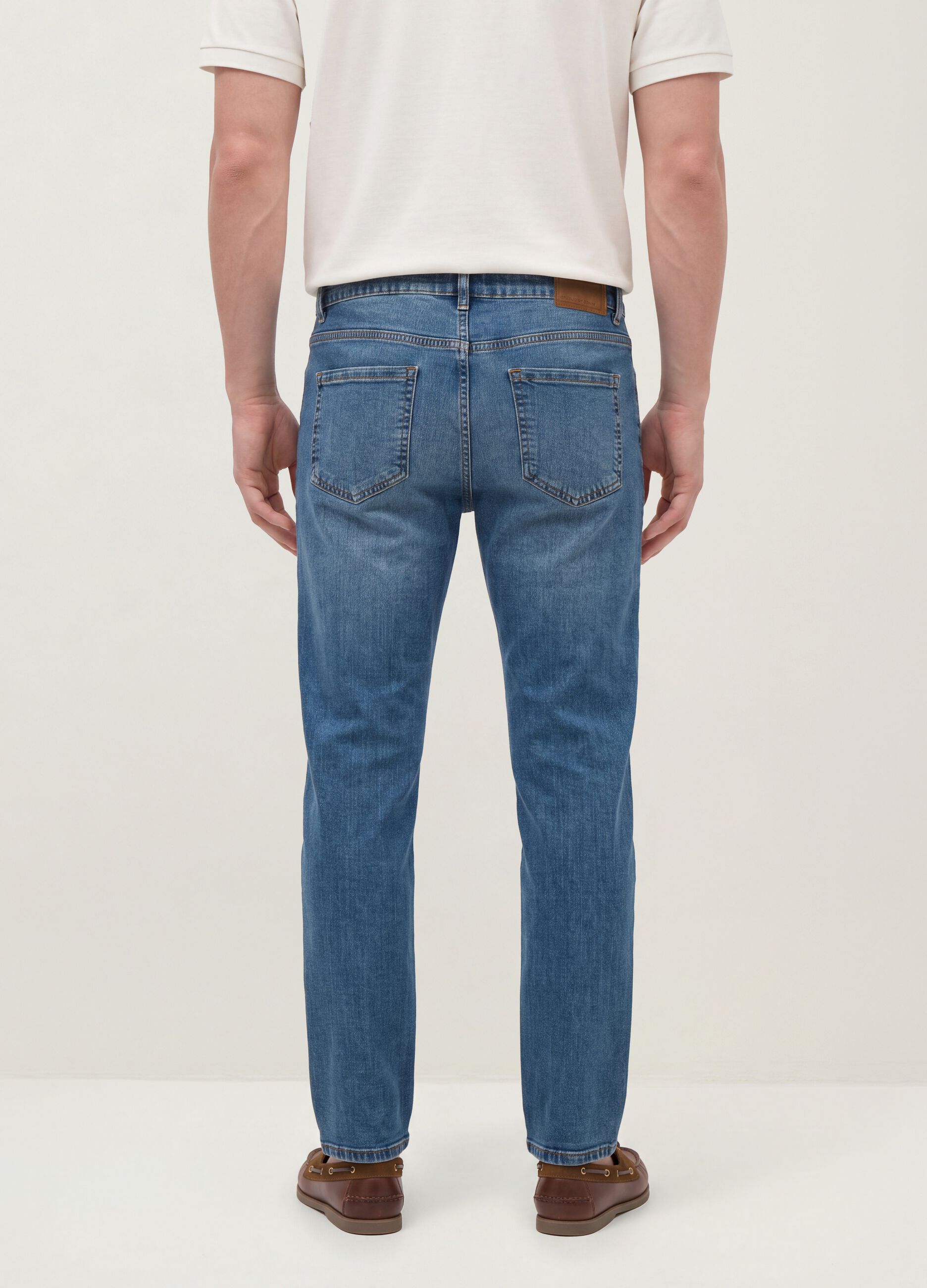 Blaue Denim-Jeans aus Stretch-Baumwolle, Regular Fit