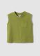 Green pure cotton children's vest regular fit with pocket_0