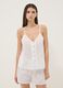 White organic cotton pyjamas with camisole top and shorts_0