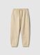 Children's beige jogger trousers in pure cotton regular fit_0