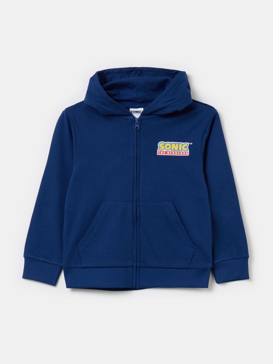 Full-zip sweatshirt with hood and Sonic™ print_0
