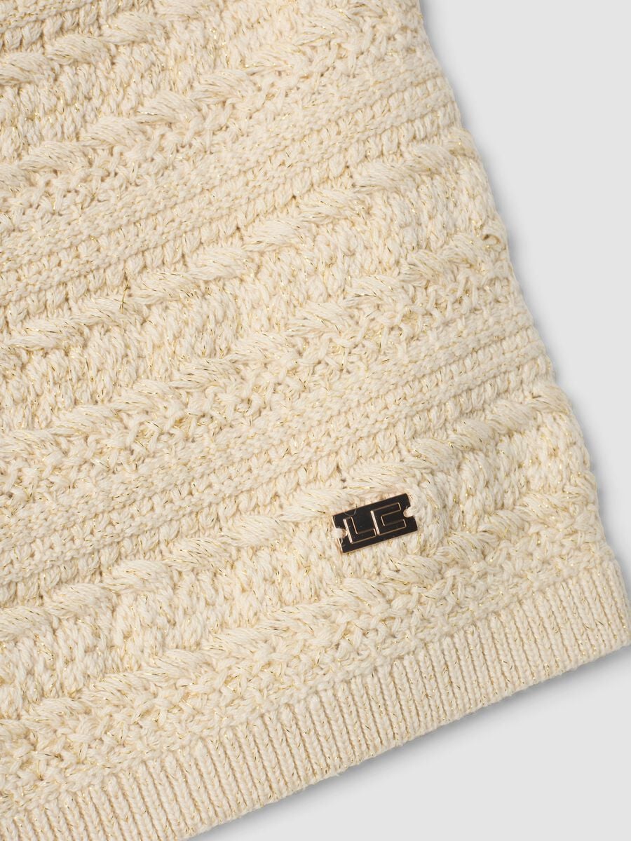 Beige cotton-blend knitted top_5