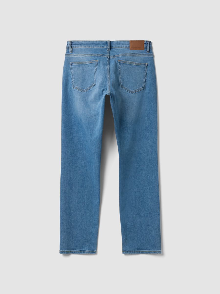 Light blue stretch cotton comfort-fit jeans_1
