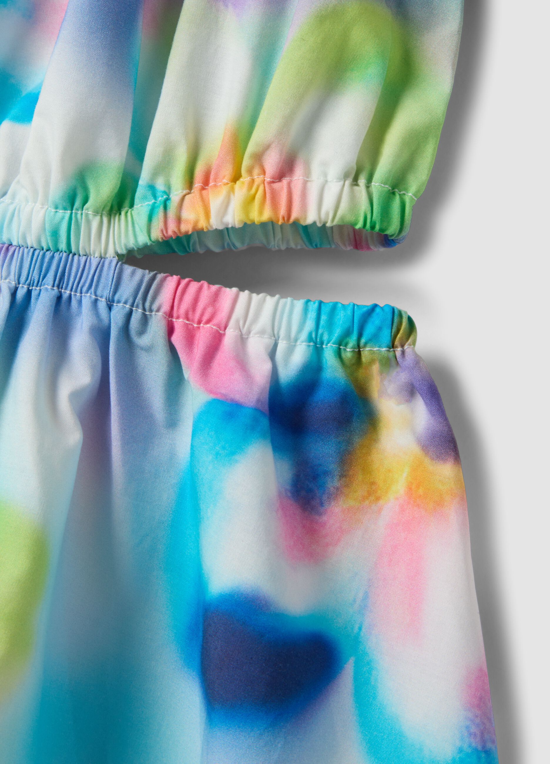 Multicolour pure cotton floral dress, regular fit