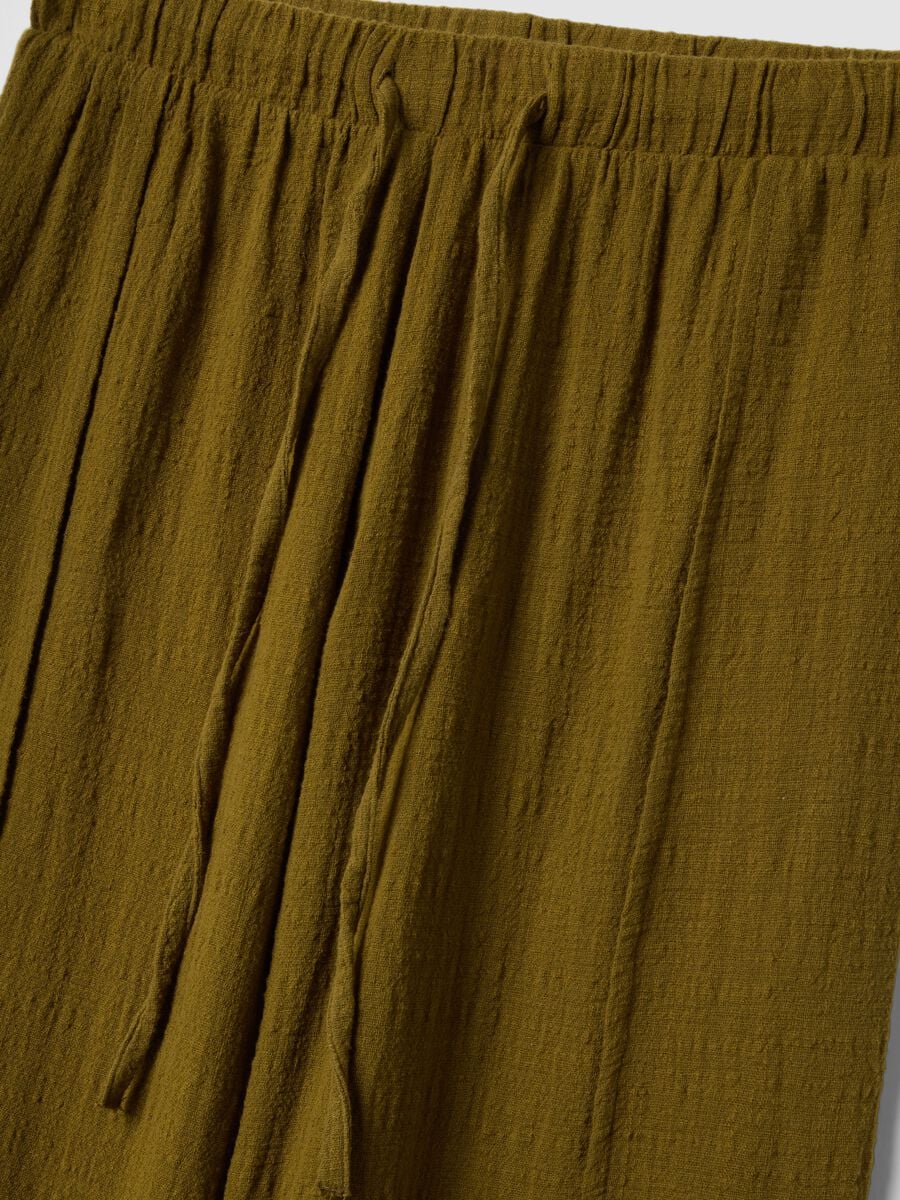 Green pure cotton beach trousers_5