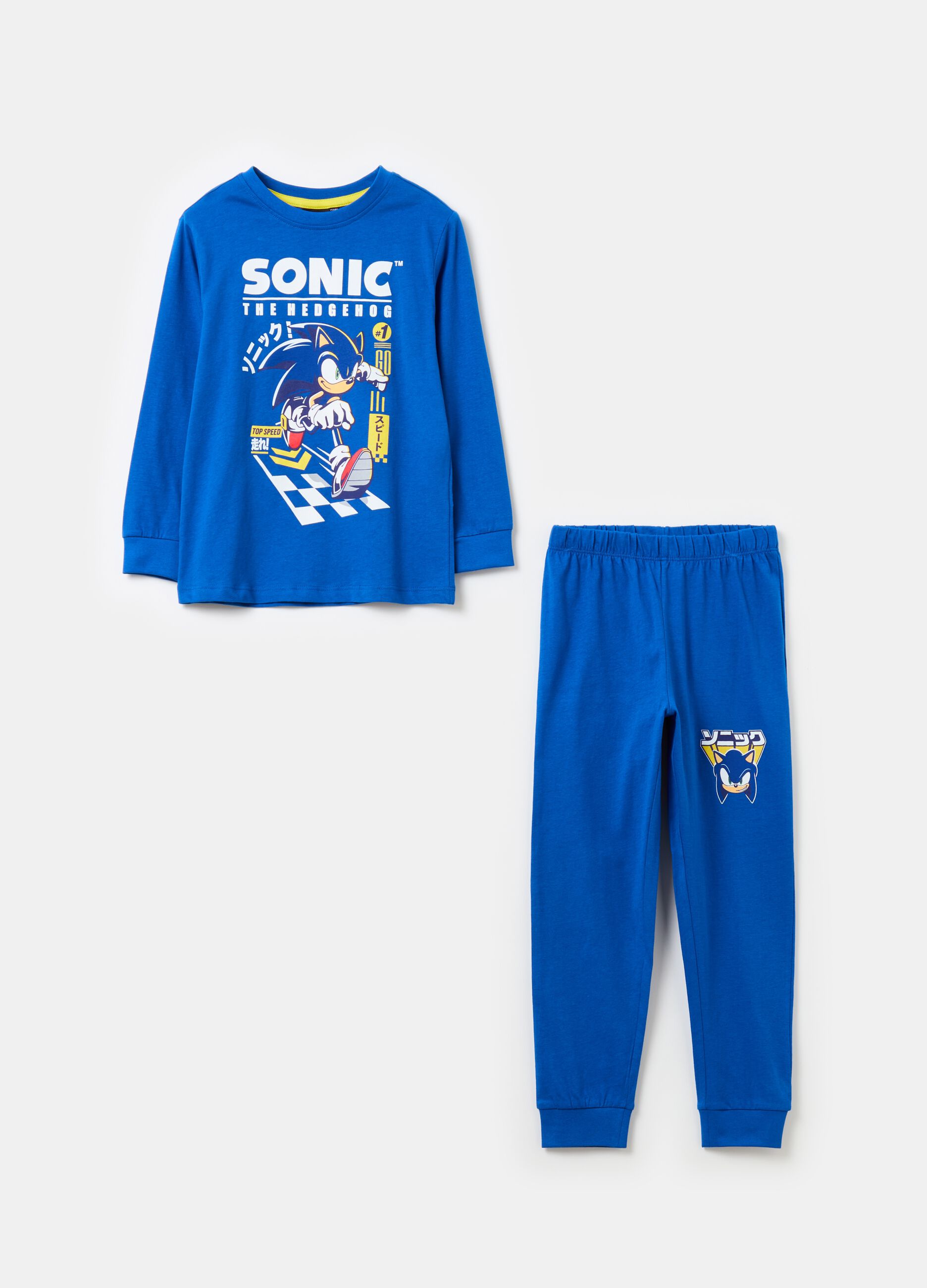 Pijama de algodón orgánico con estampado Sonic™