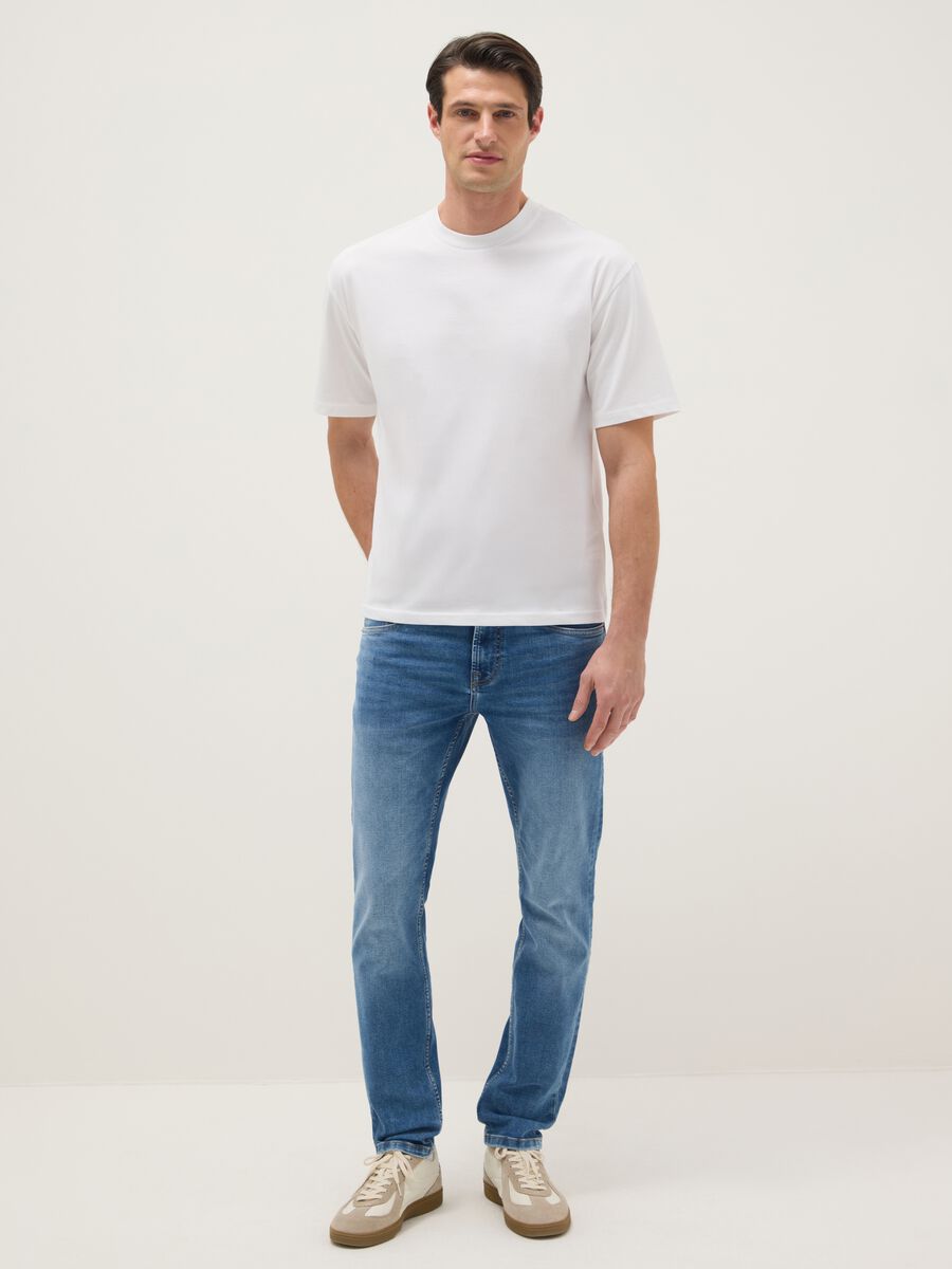 White pure cotton relaxed fit T-shirt_1