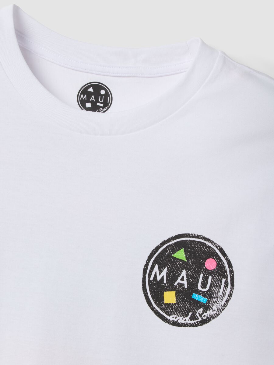 White pure cotton relaxed-fit T-shirt with print_5