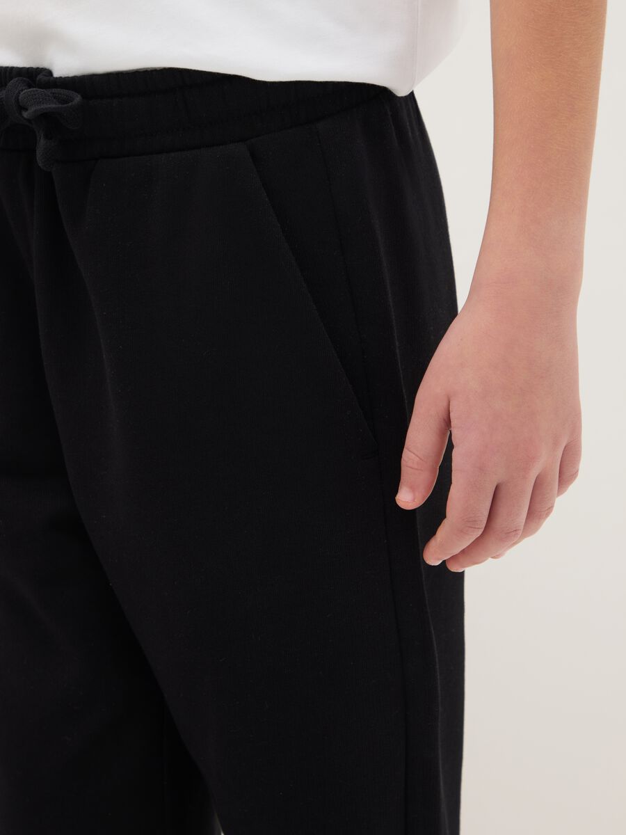 Boys' Black Cotton Joggers - Regular Fit_2