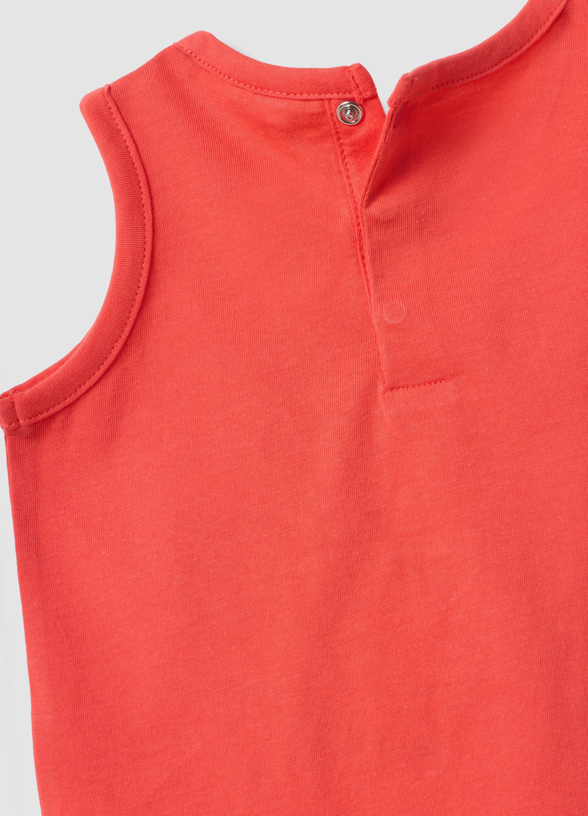Rotes Tanktop aus reiner Baumwolle mit Print