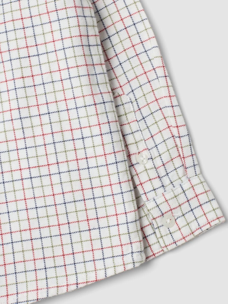Camicia verde a quadri in puro cotone_3
