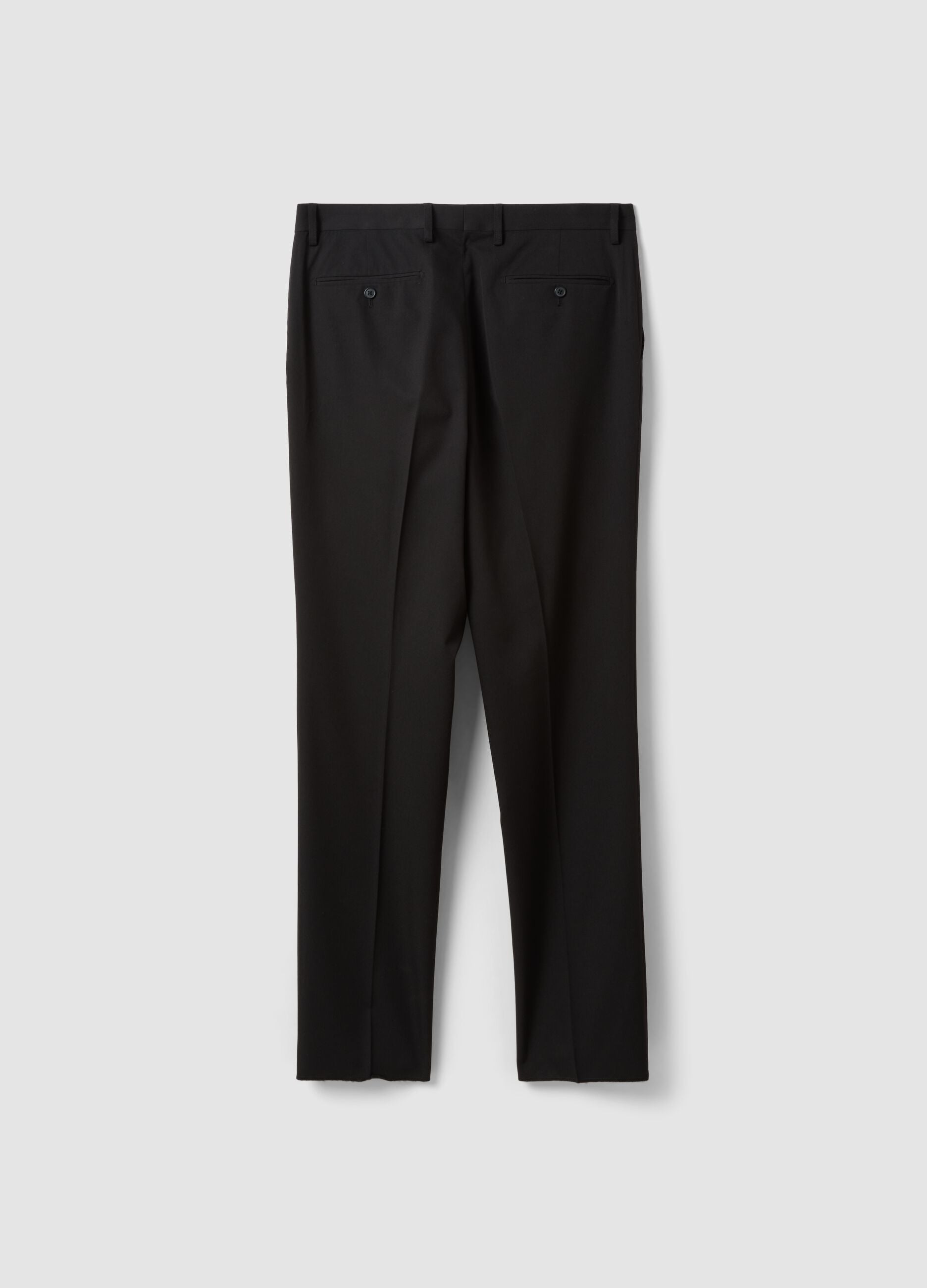 Black regular-fit formal trousers in stretch viscose